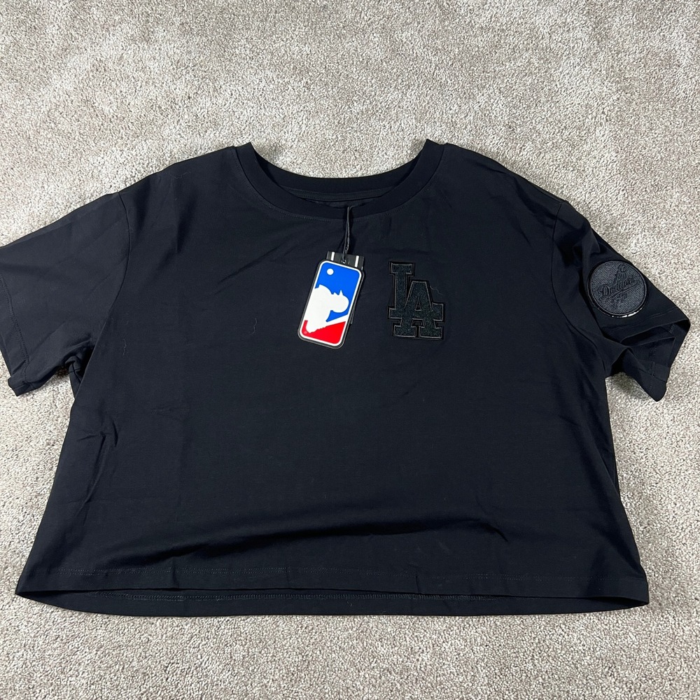 PRO‎ STANDARD Los Angeles Dodgers Black LA Cropped T Shirt Women's Size Medium